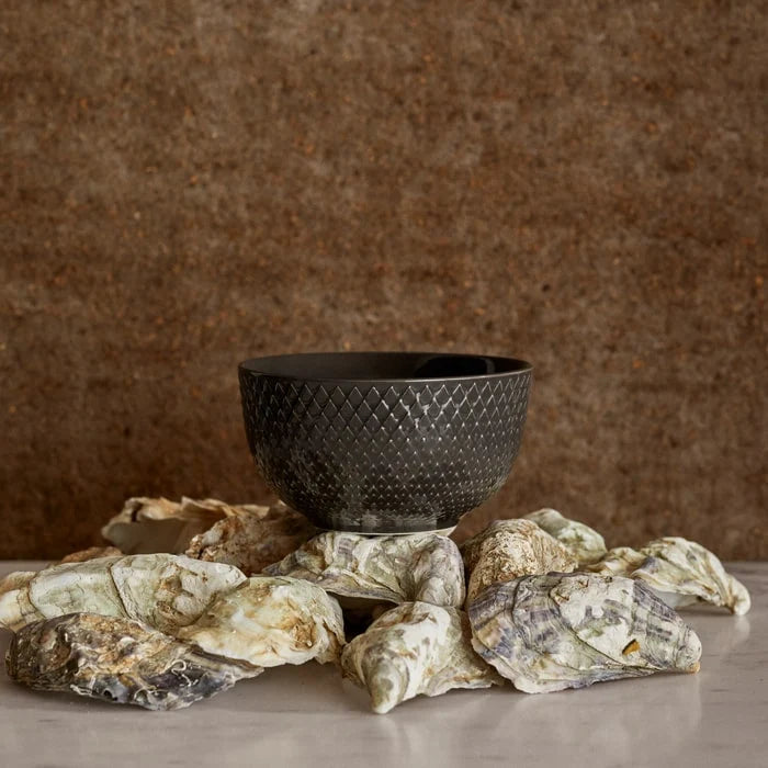 Lyngby Porcelaen Rhombe Earth Bowl Set - Slate