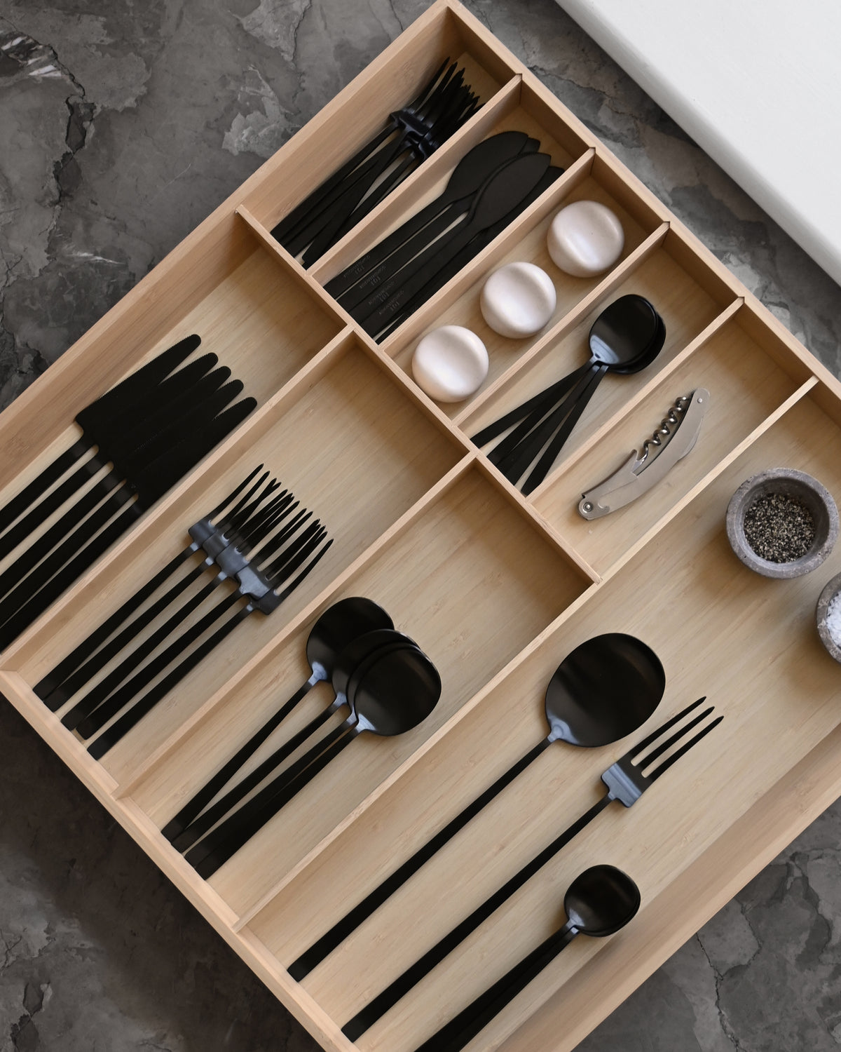 Kogei Cutlery, Matte Black (24 pcs)