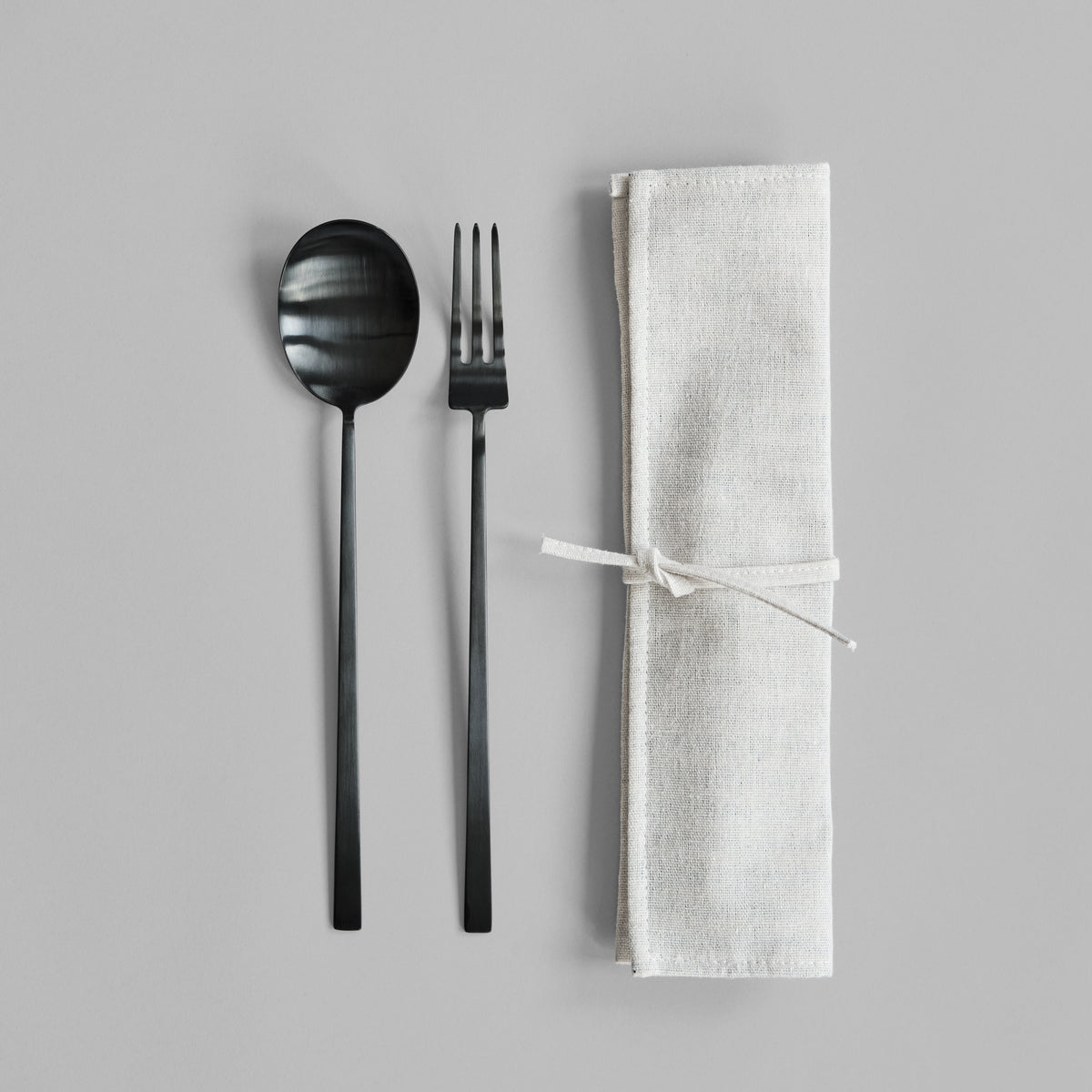 Kogei Salad Servers, Matte Black (Set of 2)