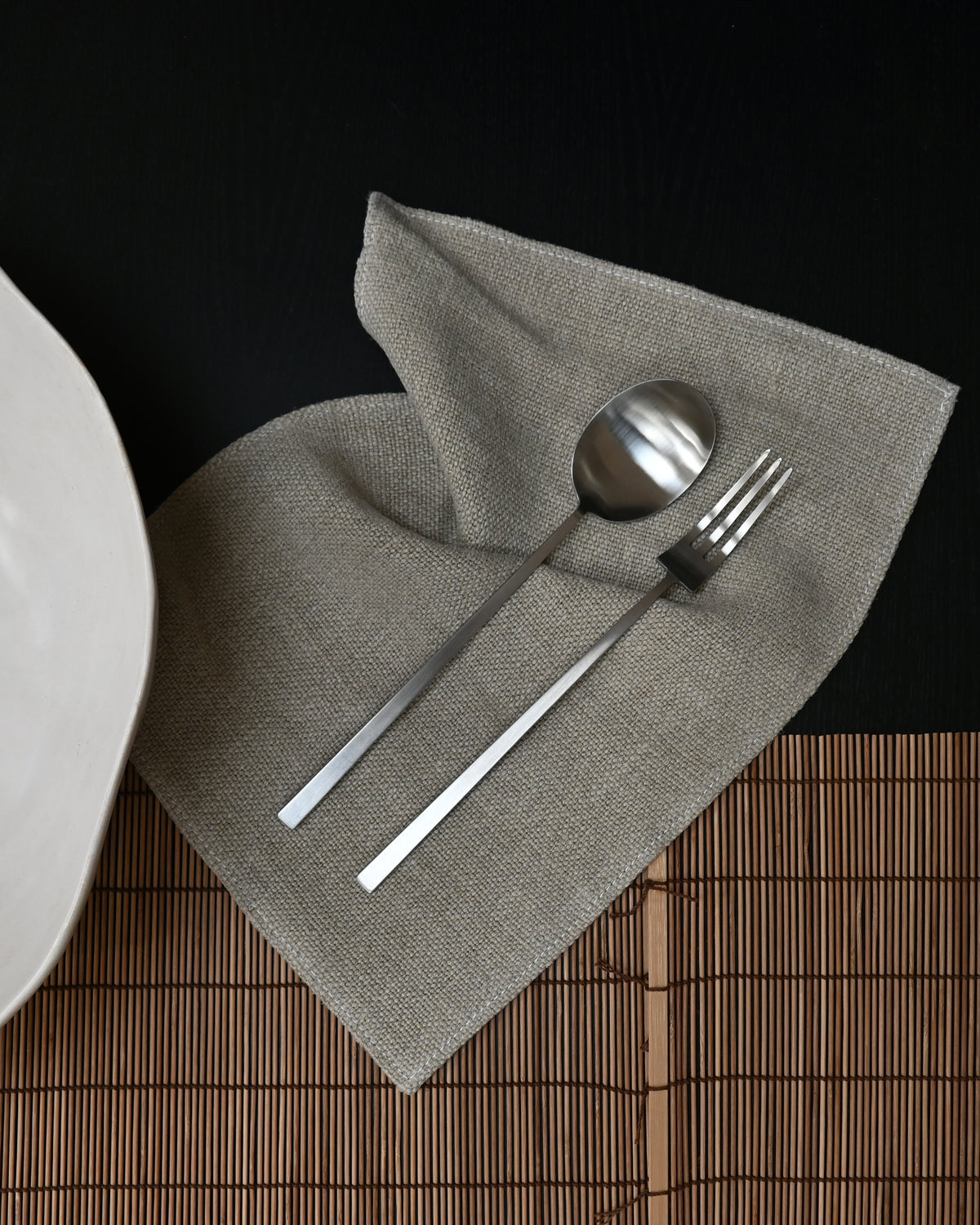 Kogei Salad Servers, Brushed Steel (Set of 2)