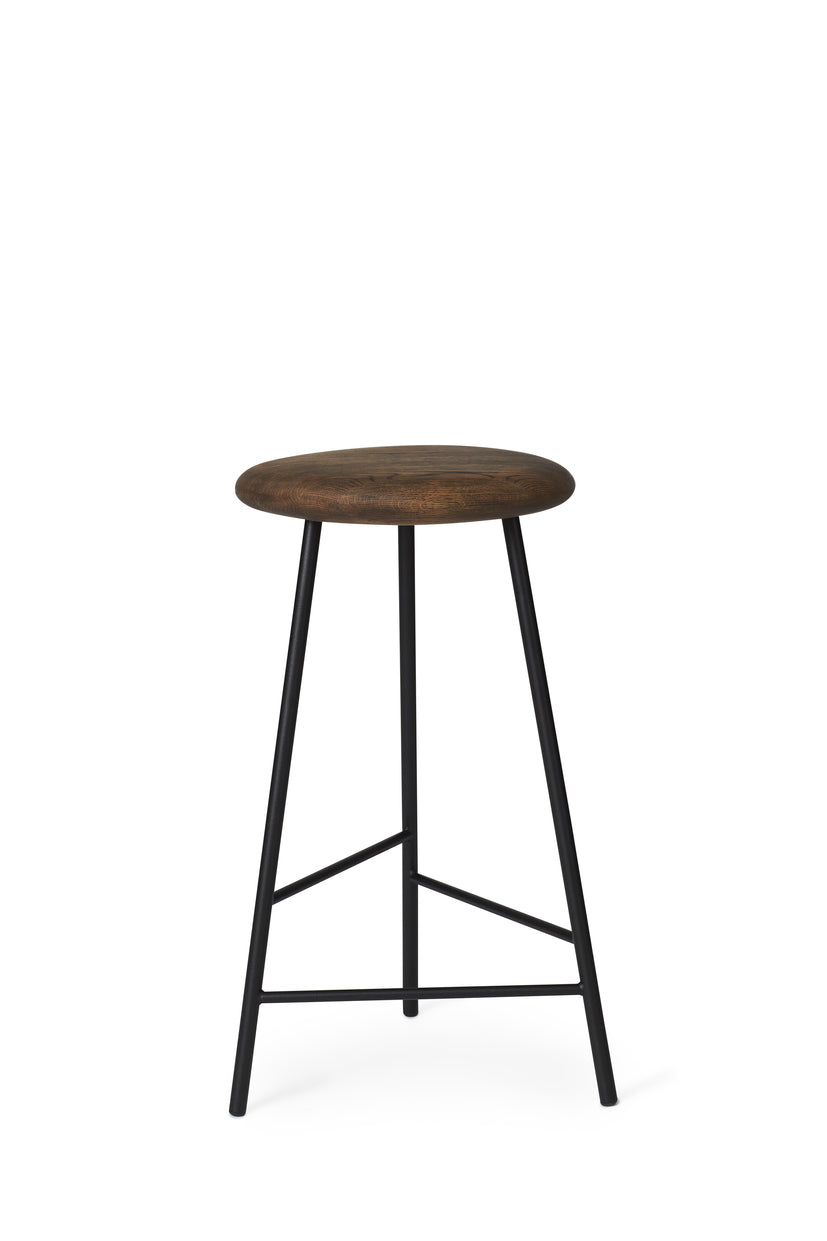 Pebble Bar Stool, Smoked Oak/Black Noir
