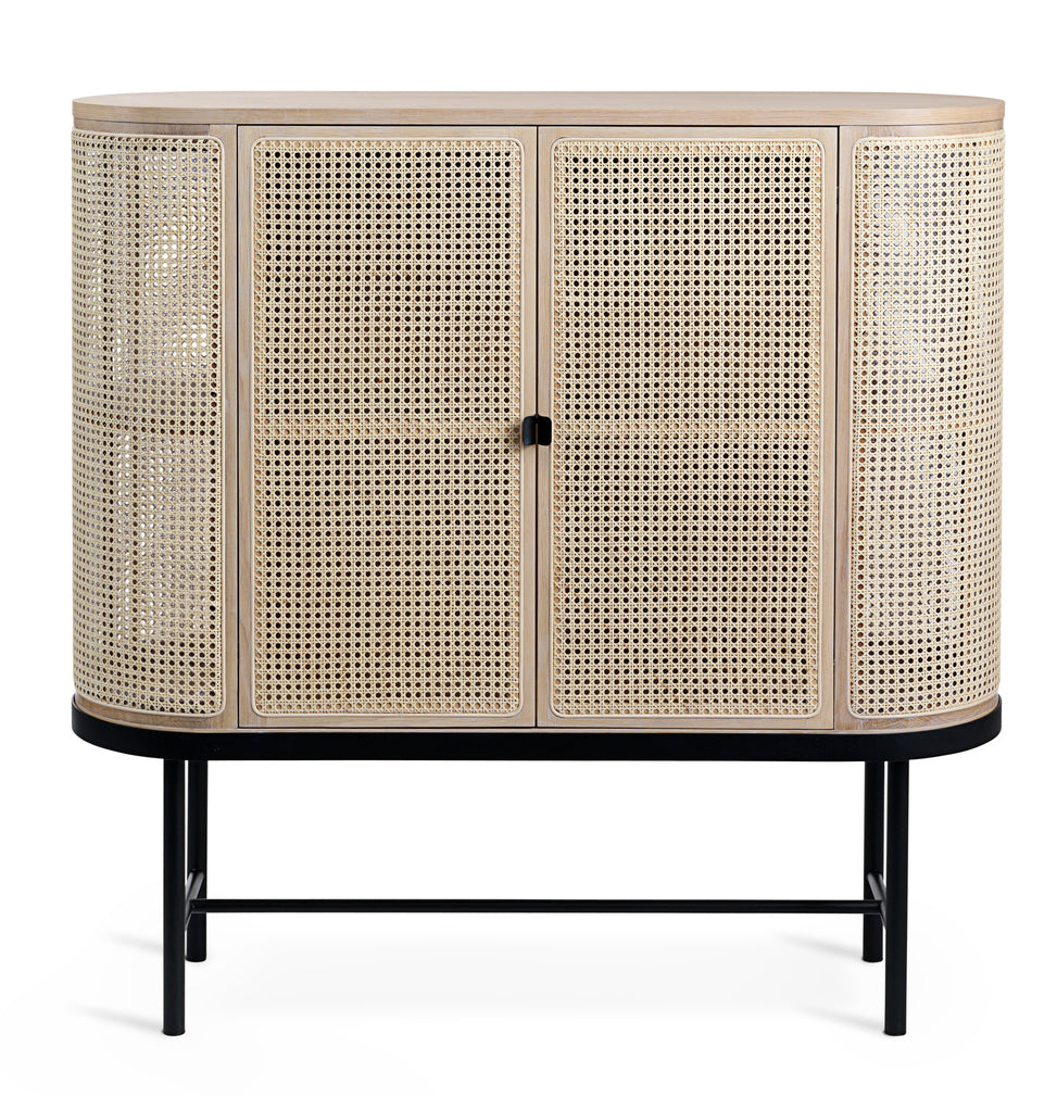 Be My Guest Bar Cabinet, French Cane/Oak