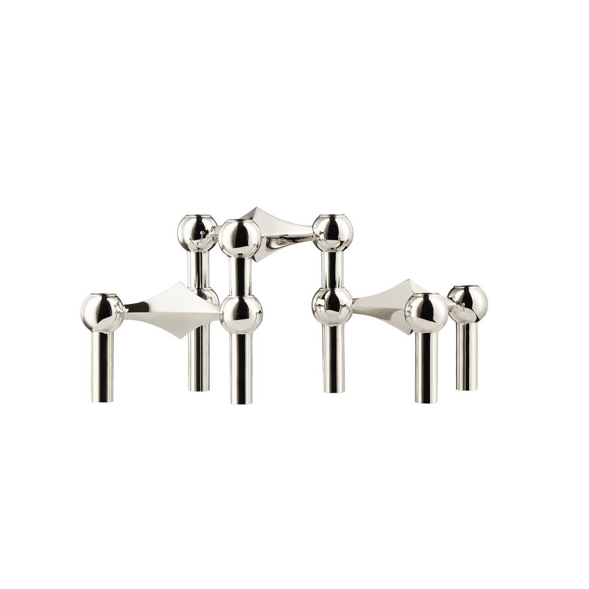 STOFF Nagel Candle Holder, Chrome (Set of 3)