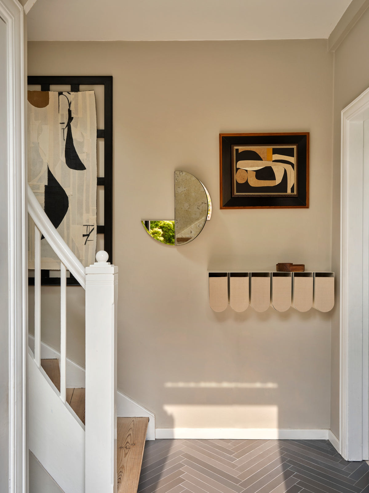 Curved Wall Shelf, Beige