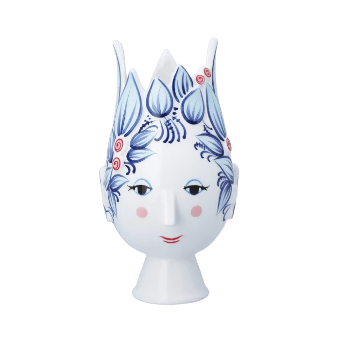 Bjorn Wiinblad Titania Vase, Blue, H: 9.8"