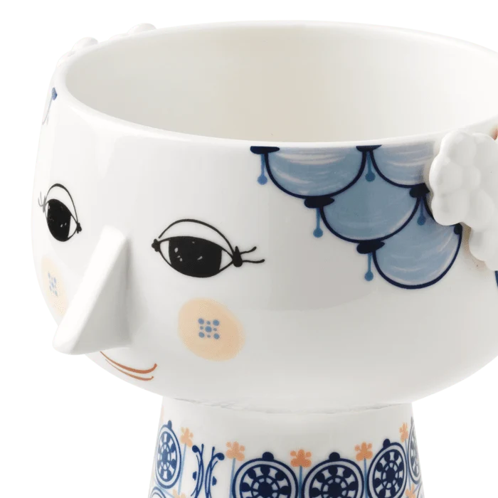 Bjorn Wiinblad Eva Vase, Dark Blue, H: 7.3"