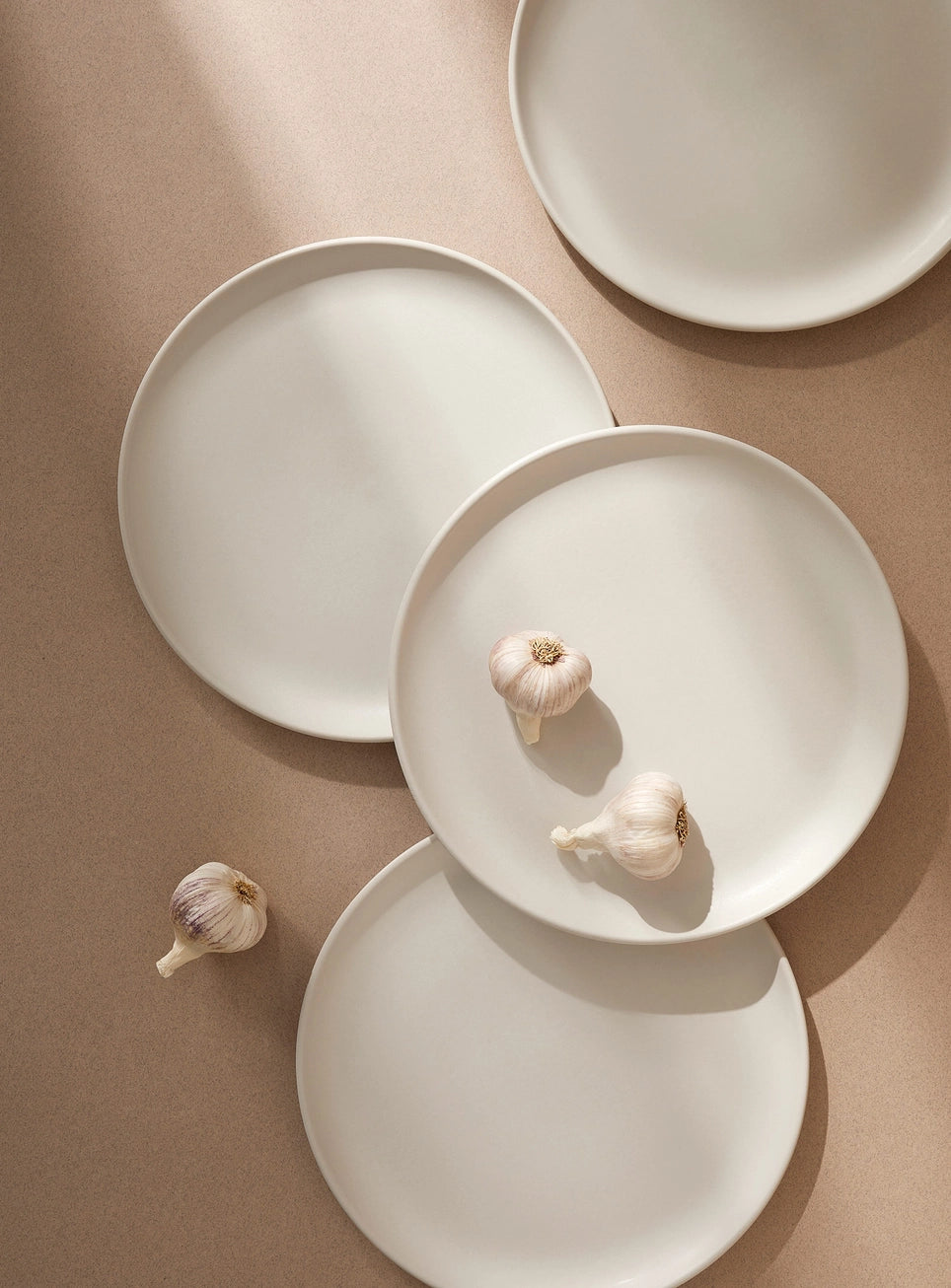 Handmade Stoneware Flat Dinner Plate, Edan 11.2" - Matte White