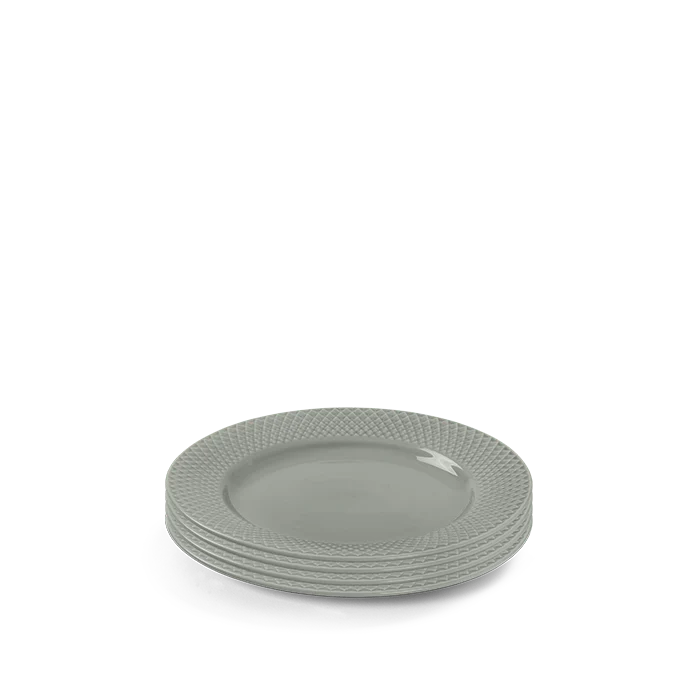 Lyngby Porcelaen Rhombe Earth Lunch Plate Set - Moss