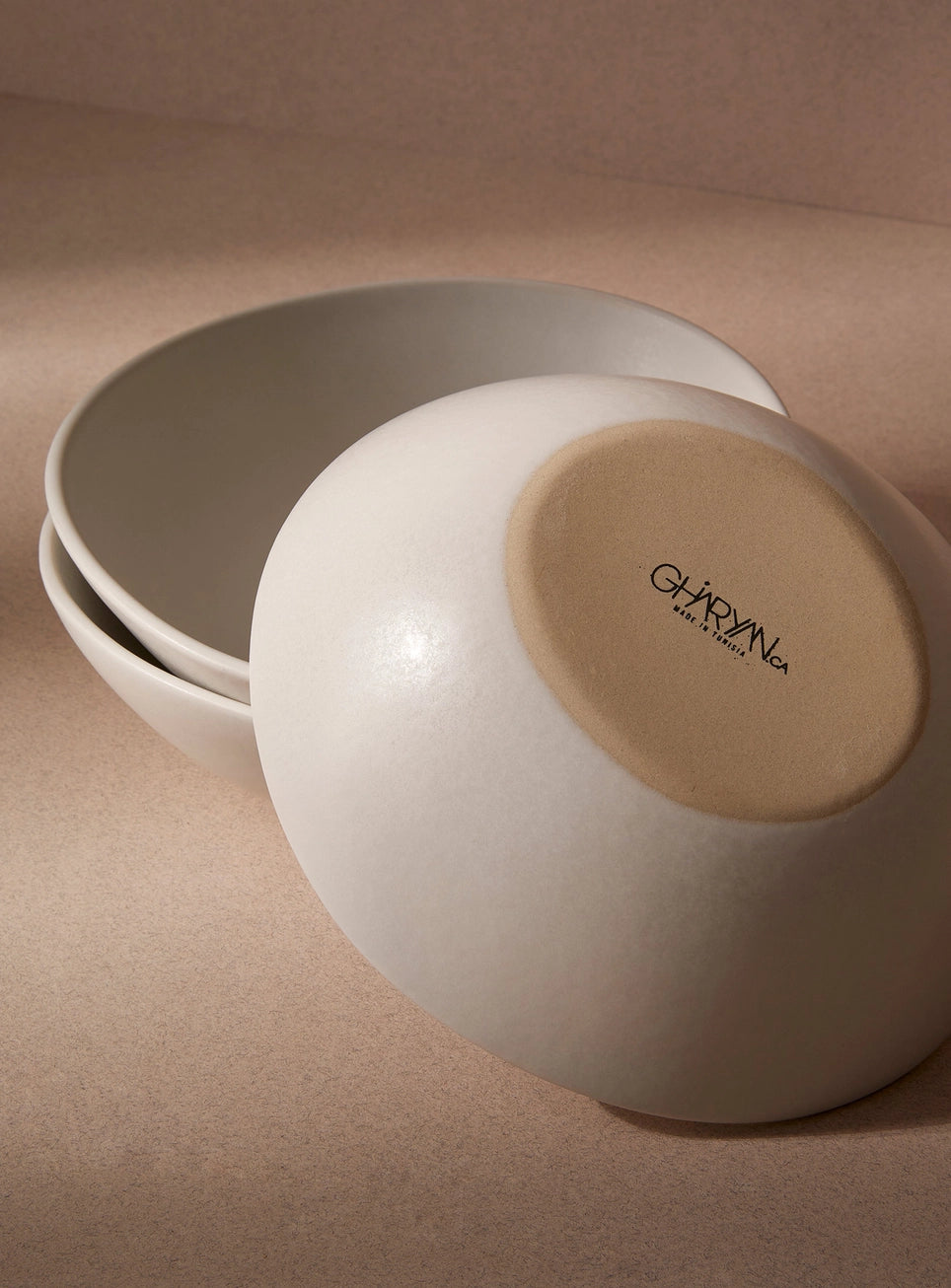 Handmade Stoneware Soup Plate, Dadasi 7.9" - Matte White