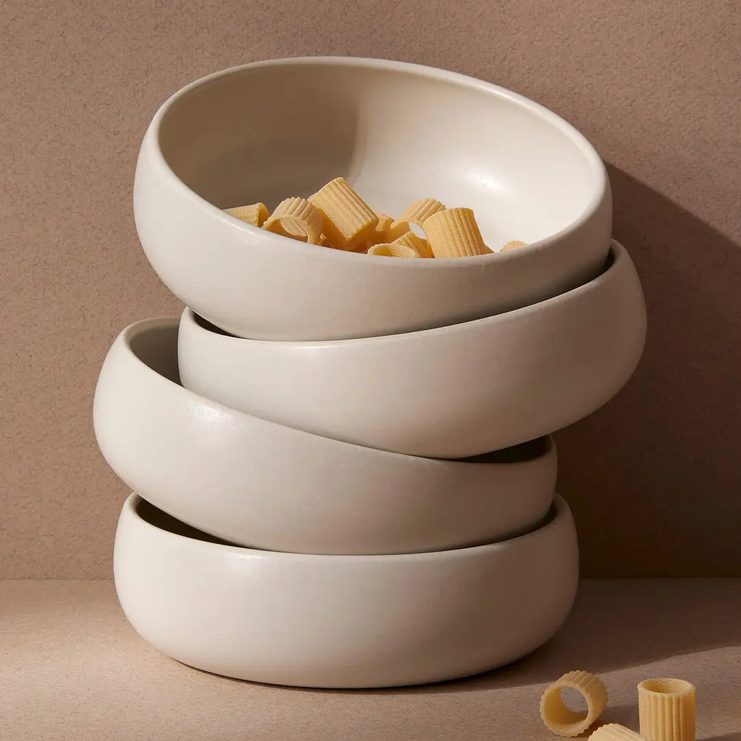 Handmade Stoneware Tapas Bowl, Ewa 5.9" - Matte White